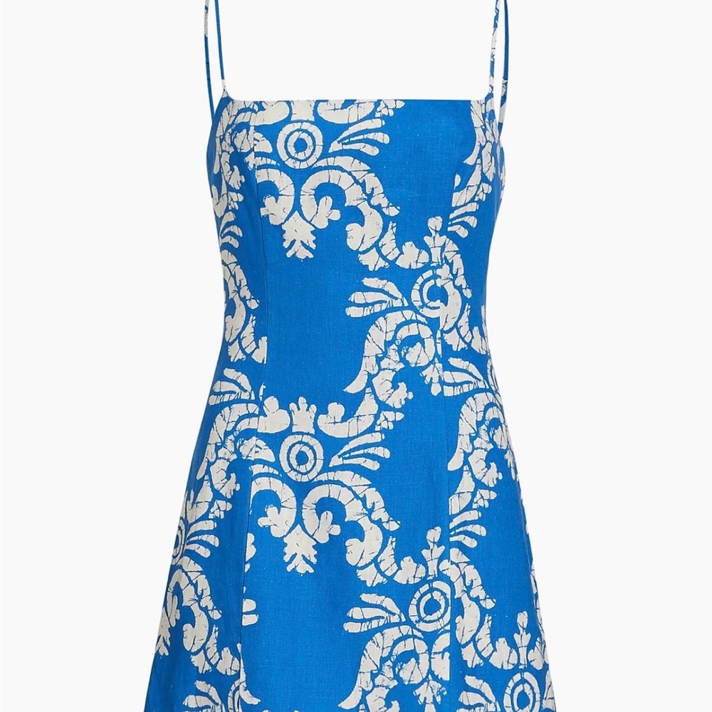 RHODE Jackie Damask Linen Minidress